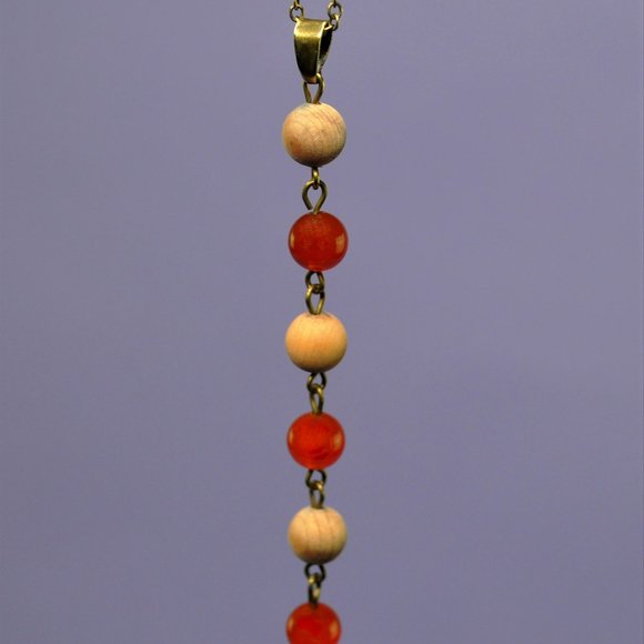 Yew Wood & Fire Agate "Gratitude" Necklace - Picture 6 of 7